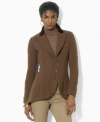 Rendered in hearty wool tweed, Lauren Ralph Lauren's chic two-button petite jacket is steeped in equestrian inspiration.