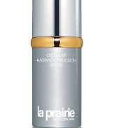 As the skin ages, hormonal fluctuations may cause intense dryness, lines and wrinkles, irritation, and loss of the skin's natural glow. Cellular Radiance Emulsion SPF 30 improves natural glow immediately, while working to help prevent age spots and discoloration over time.