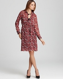 DKNYC Roll Tab Floral Print Shirt Dress