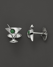 Proclaim your love for the classic martini with Dolan & Bullock's jade and 14K. gold accented sterling silver cufflinks. From the Stone Accent Collection. Proclaim your love for the classic martini with Dolan & Bullock's jade and 14K. gold accented sterling silver cufflinks. From the Stone Accent Collection.