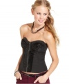 A party look with pin-up girl style! This bustier from Fire creates the perfect underlay to a polished tuxedo blazer.