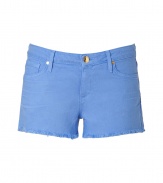 Inject summer-ready cool with these must-have cut-off shorts from Juicy Couture - Classic five-pocket styling, back logo detail, frayed hem, mini-length - Style with a bohemian-inspired top and flat sandals