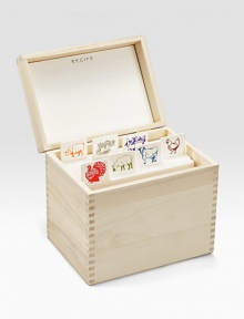 Help someone organize their culinary masterpieces with this charming and carefully designed wood box, gold-stamped with a chef's motif and filled with creamy, cotton letterpressed recipe cards so that recipes for favorite dishes will always be close by. Help someone organize their culinary masterpieces with this charming and carefully designed wood box, gold-stamped with a chef's motif and filled with creamy, cotton letterpressed recipe cards so that recipes for favorite dishes will always be close by.