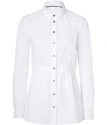 With its versatile styling and feminine flared waist, Burberry Londons fitted cotton shirt is a contemporary way to wear this must-have style - Small collar, long sleeves, buttoned cuffs, button-down front - Fitted top, flared from the waist - Perfect for wearing with bright skinny jeans with flats With its versatile styling and feminine flared waist, Burberry Londons fitted cotton shirt is a contemporary way to wear this must-have style - Small collar, long sleeves, buttoned cuffs, button-down front - Fitted top, flared from the waist - Perfect for wearing with bright skinny jeans with flats