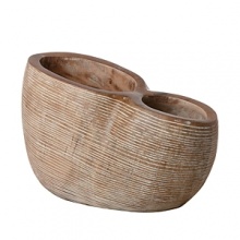 Donna Karan Lenox Hand Carved Wood Light Carved Draped Short Vase Donna Karan Lenox Hand Carved Wood Light Carved Draped Short Vase
