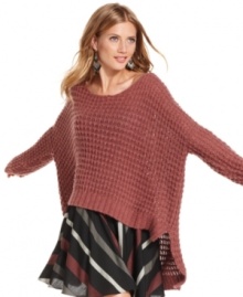 With a dramatic high-low hem and a slouchy shape, this BCBGeneration sweater exudes casual model-off-duty style! (Clearance) With a dramatic high-low hem and a slouchy shape, this BCBGeneration sweater exudes casual model-off-duty style! (Clearance)