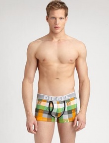 Comfortable enough for everyday wear, these slim fitting, stretch-cotton briefs are accented by a colorful check patterned print and an elastic waistband with signature logo detail.Elastic waistband90% cotton/10% elastaneMachine washImported Comfortable enough for everyday wear, these slim fitting, stretch-cotton briefs are accented by a colorful check patterned print and an elastic waistband with signature logo detail.Elastic waistband90% cotton/10% elastaneMachine washImported
