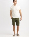 These easy, comfortable cotton twill shorts are a must-have piece for your spring wardrobe. Narrow waist with belt loops and hidden drawstringZip fly and button closureFront slash pocketsBack button-flap pocketsInseam, about 10½70% cotton/30% nylonMachine washImported