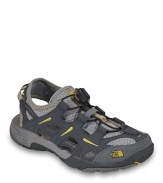 Lightweight, agile, no-hassle youth hybrid shoe designed with amphibious drainage panels and non-marking outsole that thrives equally well on trails or in streams.