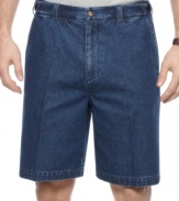 You can't keep a secret! You'll want to let everyone know how comfortable these extender-waist jean shorts from Geoffrey Beene are.
