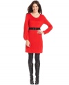 If you have tights and tall boots, you'll have an instant ensemble with this belted NY Collection petite sweater dress.