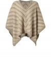 A stylish alternative to your favorite jackets, this cashmere-blend poncho from Ralph Lauren offers up luxe appeal to any ensemble - V-neck, draped relaxed fit, chevron striped knit, ribbed trim at neckline and hem - Wear with a boho-inspired blouse, flared slim jeans, and high heel booties