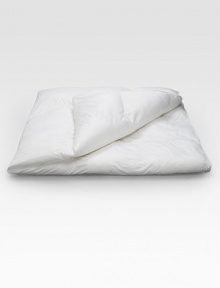 A soft sateen duvet with the thermal properties of featherweight down but the easy-care attributes of modern techno-fibers. Baffled construction Double-stitched piping Hypo-allergenic microfiber fill 330-thread count cotton sateen cover Machine wash Made in USA A soft sateen duvet with the thermal properties of featherweight down but the easy-care attributes of modern techno-fibers. Baffled construction Double-stitched piping Hypo-allergenic microfiber fill 330-thread count cotton sateen cover Machine wash Made in USA