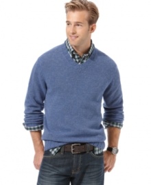 Be a total softie. In this merino wool sweater from Nautica, you won't need any other excuse. Be a total softie. In this merino wool sweater from Nautica, you won't need any other excuse.