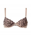 Stylish bra in fine synthetic stretch - fashionable Leo print in caramel brown and black - with slightly padded cups and sllim, adjustable straps - hook closure - a dream piece, perfect for wider necklines - perfect, snug fit - sweet, sexy, seductive - goes under (almost) all outfits
