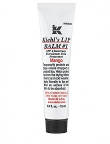 SPF 4 sunscreen. Relieves Cracked or Chapped Lips. Not Tested on Animals. Temporarily protects and helps relieve chapped or cracked lips. Helps protect lips from the drying effects of wind and cold weather. Apply liberally to lips and allow an excess of the balm to be absorbed. SPF 4 sunscreen. Relieves Cracked or Chapped Lips. Not Tested on Animals. Temporarily protects and helps relieve chapped or cracked lips. Helps protect lips from the drying effects of wind and cold weather. Apply liberally to lips and allow an excess of the balm to be absorbed.