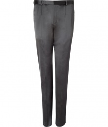These classic trousers bring sophisticated flair to your stylish workweek look - Modern slim fit, front crease detail, fabric with metallic sheen, front zip and button closure, two front pockets, two back welt pockets with button - Style with a cashmere pullover, a slim fit blazer, and dress shoes These classic trousers bring sophisticated flair to your stylish workweek look - Modern slim fit, front crease detail, fabric with metallic sheen, front zip and button closure, two front pockets, two back welt pockets with button - Style with a cashmere pullover, a slim fit blazer, and dress shoes