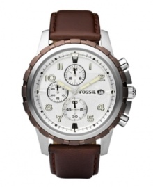A robust dress watch with just a hint of vintage appeal, by Fossil. A robust dress watch with just a hint of vintage appeal, by Fossil.