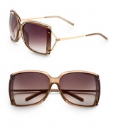 Large square frames accented with signature metal logo. Available in sand with brown gradient lens. Metal logo temples100% UV protectionMade in Italy