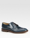 Cezanne lace-up derby in night peacock leather.Leather soleMade in Italy