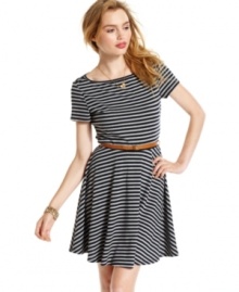 Classic stripes grace this a-line day dress from Wishes Wishes Wishes -- and creates a style that's vivid and sweet!