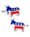 Rep your party proud with these left-minded enamel donkey cufflinks from Cufflinks Inc.