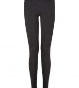 Sumptuously soft and effortlessly cool, Donna Karans pure, charcoal cashmere blend knit leggings epitomize understated luxury - Crafted with a touch of flattering stretch material - Curve-hugging, medium-rise pull on style with elasticated waist - All-over fine ribbing and cuffed ankles - A must for chic off duty looks - Pair with oversize pullovers, long white button downs and tunic tops