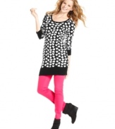 Cute to the max, we heart this knit tunic from Sweater Project for its long, leggings-friendly length and extra-adorable print!