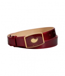 Cinch your look in style with this luxe red leather belt from Etro - Bold embossed red leather with gold-tone and red logo belt - Style with flared jeans, a boho-inspired top, and ankle boots Cinch your look in style with this luxe red leather belt from Etro - Bold embossed red leather with gold-tone and red logo belt - Style with flared jeans, a boho-inspired top, and ankle boots