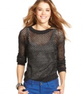 A winter sweater to love, this open-knit pullover from NYC Knitwear features multicolor metallic threading for a much-appreciated dose of downtown luxe.