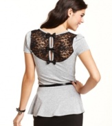BCX's peplum top has all a girl could ever want, from a figure-flattering peplum hem to the sweetest back design.