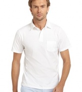 THE LOOKPolo collarFront button placketShort sleevesChest patch pocketVented hemTHE MATERIALCottonCARE & ORIGINMachine washImportedThis item was originally available for purchase at Saks Fifth Avenue OFF 5TH stores. 
