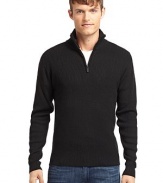 THE LOOKRibbed designStand collarQuarter-zip closureLong sleevesTHE MATERIALAcrylic/wool CARE & ORIGINMachine washImported