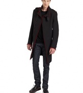 THE LOOKTailored in a scuba-like techno fabricationStand collar with tab and pin closureEpaulettesConcealed front zipperDual vertical zip pocketsRaw edge detailsLong sleeves with tab accents and zip cuffsCenter back ventInside welt pocketInside logo tagTHE FITAbout 39 from shoulder to hemTHE MATERIAL70% polyamide/29% acrylic/1% silkSecond fabric: 63% wool/37% cottonCupro liningCARE & ORIGINDry cleanMade in Italy