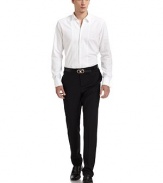 THE LOOKSlim fit silhouetteShirt collarFront button closure Pleated placketLong French cuff sleeves Shirttail hemBack yoke and seam detailsTHE MATERIALCottonFully linedCARE & ORIGINMachine washMade in Italy