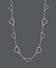 Open your heart to fabulous style. Giani Benini's lovely link necklace features open-cut hearts crafted in sterling silver. Approximate length: 16 inches.