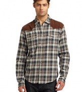THE LOOKPlaid designPoint collarSuede-like geometric panels at yokeButton frontDual button flap pocketsShirttail hemTHE MATERIALCottonCARE & ORIGINMachine washImportedThis item was originally available for purchase at Saks Fifth Avenue OFF 5TH stores. 