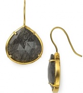 Complete your look with a pair of Coralia Leets gem drop earrings. Black rhodelite stones are artsy and eclectic.