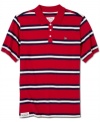 When you need a classic, crisp look fast, this striped polo shirt from LRG is the solution.