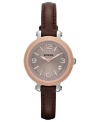 A slimmer version of their Heather collection, this Fossil watch complements everyday attire.