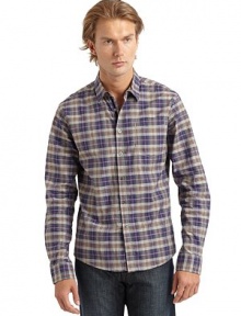 THE LOOKAllover check printShirt collarButton closurePatch pocket at chestLong sleeves with barrel cuffsTHE MATERIALCottonCARE & ORIGINMachine washImported THE LOOKAllover check printShirt collarButton closurePatch pocket at chestLong sleeves with barrel cuffsTHE MATERIALCottonCARE & ORIGINMachine washImported