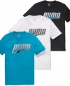 With a big, bold graphic, this Puma T shirt makes an instant statement in your stock of gym gear.