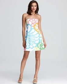 Escape the everyday in this Lilly Pulitzer dress flaunting oversized seashell motifs in peppy pastel hues. Team with strappy sandals for polished summer style.