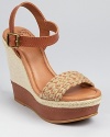 Feminine braids detail the toe of Lucky Brand's Clancy wedges, a modern take on the classic espadrille.