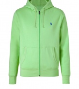 Liven up your casual looks with Ralph Laurens bright lime zip-up, detailed with a waffle-lined hood for super soft results guaranteed to make it an everyday favorite - Zippered front, split kangaroo pockets - Slim sporty fit - The perfect partner for casual days