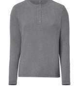 Casual and stylish, this henley-inspired sweatshirt adds trend-right style to your favorite basics - Round neck, front button half placket, long sleeves, slim fit - Wear with jeans or chinos and retro-inspired trainers