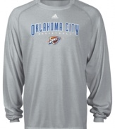 You're Oklahoma Thunder's #1 fan! Show your team's spirit in this long sleeve tee by adidas made from CLIMALITE to help keep you cool and dry.