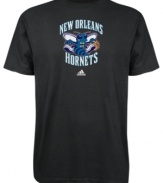 Sport your favorite team's winning spirit in this New Orleans Hornets' tee by adidas.