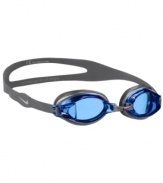 Protect your eyes while in the pool wearing this chrome goggle by Nike made with an adjustable nose piece for a comfortable fit.