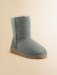 Twin-faced sheepskin keeps feet warm, dry and right in style all winter long. Sheepskin sock wicks away moisture Molded EVA sole is light and flexible Logo tab on heel Twin-faced sheepskin keeps feet warm, dry and right in style all winter long. Sheepskin sock wicks away moisture Molded EVA sole is light and flexible Logo tab on heel